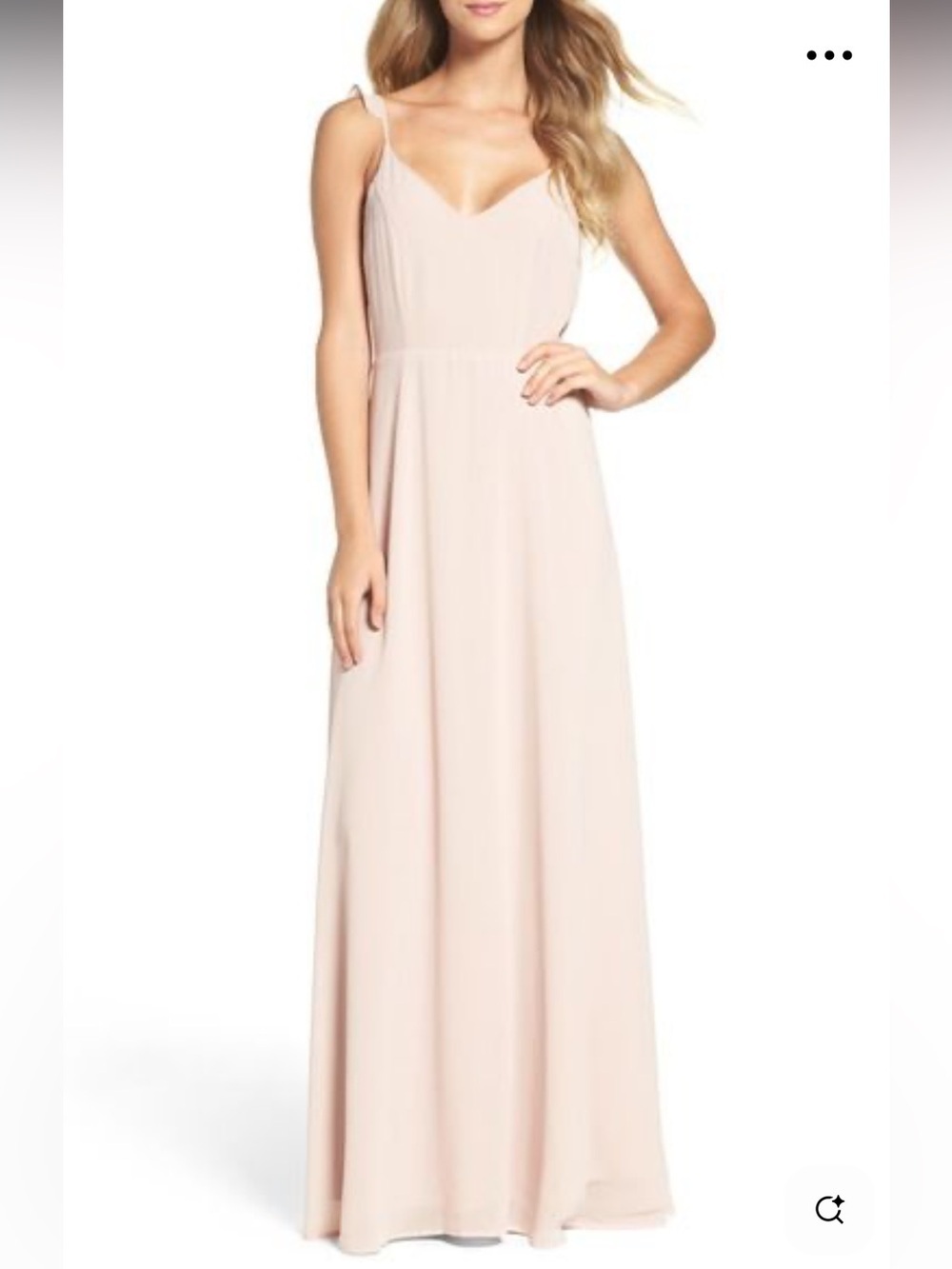 Lulu's Blush Spaghetti-Strap Maxi Gown